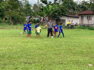 GOS Donation 27 Ecuador Gear Delivery - Kids playing Soccer in village