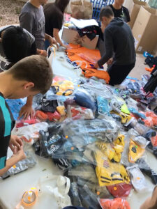 GOS Donation 10 Ecuador Gear Collection Event - Soccer Gear being organized