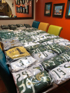 GOS Donation 19 Nigeria Gear Collection - Gift of Soccer Team Soccer Uniform Sorting on Table