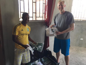 GOS Donation 19 Nigeria Gear Transport - Soccer Uniforms being delivered by Sports Quest Team