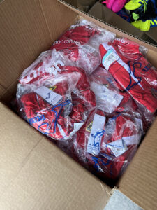 GOS Gear Collection - Gift of Soccer Foundation Packaging of Donated Soccer Gear