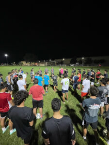 GOS Coaching Volunteering - Ken Levandoski from the Gift of Soccer Foundation Team coaching the UNM Mens Club Team after Division I team was cancelled