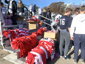 GOS Gear Collection - High School Soccer Teams organizing gear to send to the Gift of Soccer Foundation in Massachusetts