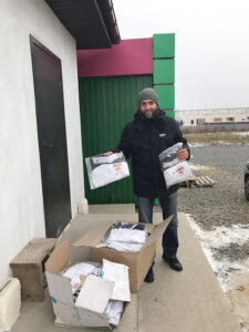 GOS Gear Delivery - Donations from the Gift of Soccer Foundation Team distributed in the Ukraine by SportsQuest Volunteers