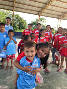 GOS Donation 23 Ecuador Gear Delivery - Kids with Soccer Uniforms