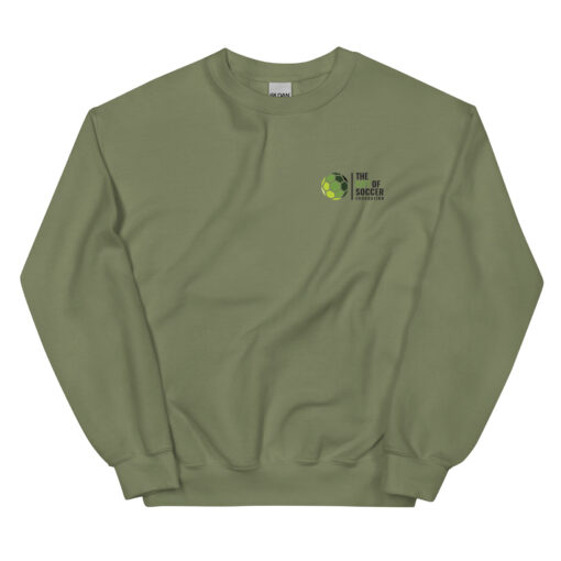 unisex crew neck sweatshirt military green front 66a69c8e677f9