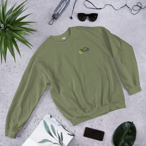 unisex crew neck sweatshirt military green front 66a69c8e67e09