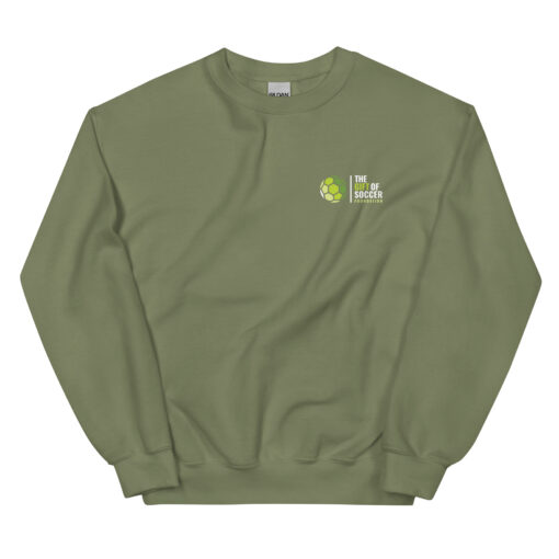 unisex crew neck sweatshirt military green front 66a6a6f4b8726